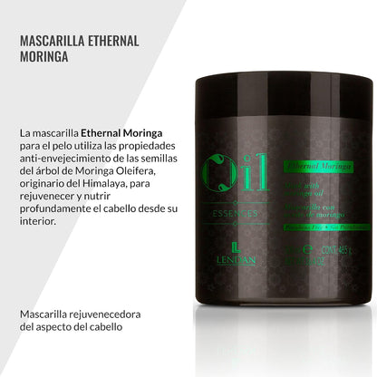 LENDAN - Ethernal Moringa Mascarilla Hidratante y Reparadora con Aceite de Moringa 500 ml - Nutre y Fortalece el Cabello Castigado - Efecto Antiedad