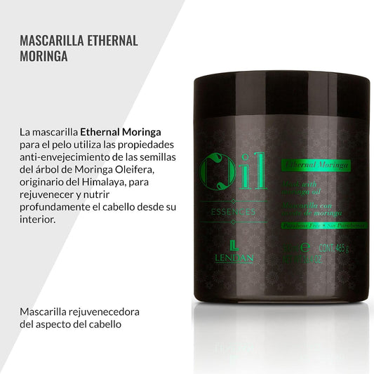LENDAN - Ethernal Moringa Mascarilla Hidratante y Reparadora con Aceite de Moringa 500 ml - Nutre y Fortalece el Cabello Castigado - Efecto Antiedad