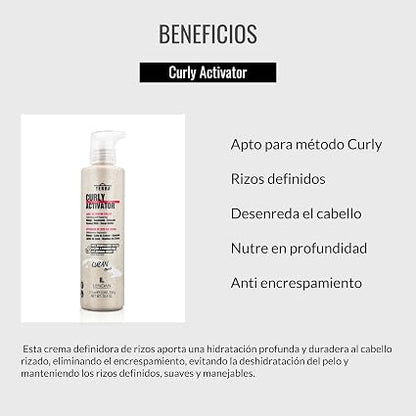 LENDAN - Terra Curly Activator Activador de Rizos en Crema sin Aclarado 275 ml - Método Curly, Define sin Apelmazar - Mango, Aguacate y Cacao