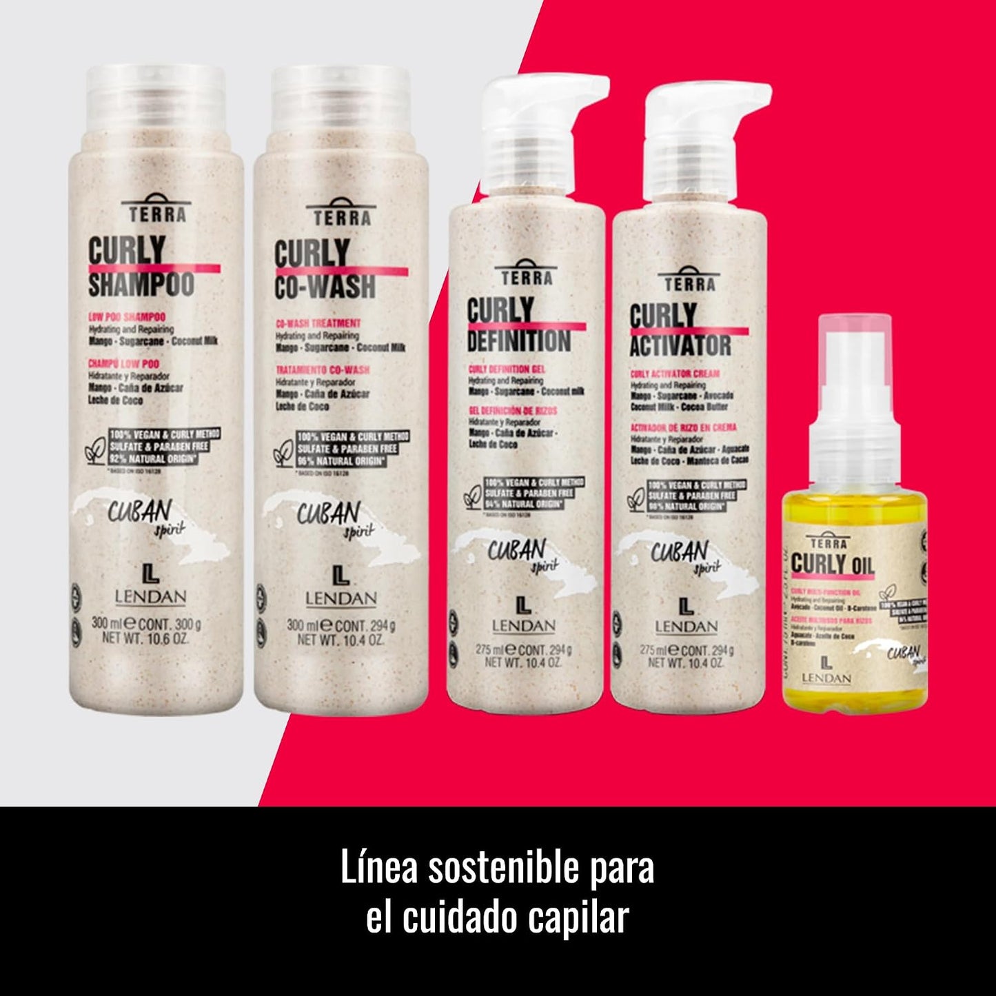 LENDAN - Terra Curly Activator Activador de Rizos en Crema sin Aclarado 275 ml - Método Curly, Define sin Apelmazar - Mango, Aguacate y Cacao