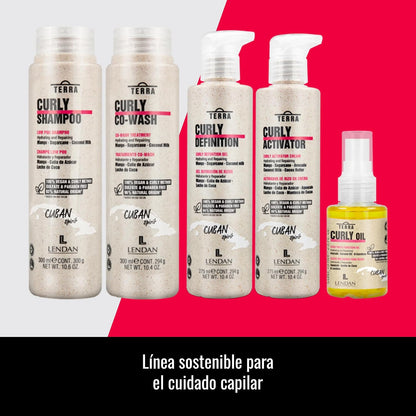 LENDAN - Terra Curly Activator Activador de Rizos en Crema sin Aclarado 275 ml - Método Curly, Define sin Apelmazar - Mango, Aguacate y Cacao