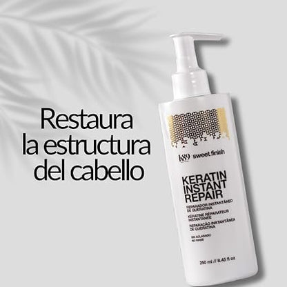 K89 - Sweet Finish Keratin Instant Repair Tratamiento Reparador de Queratina sin Aclarado 250 ml - Elimina el Frizz y Facilita el Alisado - Protección UV
