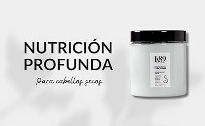 K89 - Professional Curly Hair Nourishing Mask Mascarilla Nutritiva con Argán, Coco y Aguacate 500 ml - Nutre el Rizo Dañado y Poroso - Método Curly