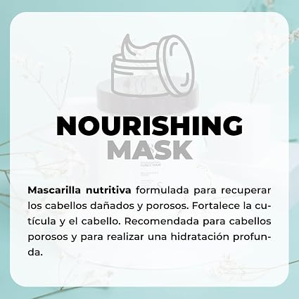 K89 - Professional Curly Hair Nourishing Mask Mascarilla Nutritiva con Argán, Coco y Aguacate 500 ml - Nutre el Rizo Dañado y Poroso - Método Curly