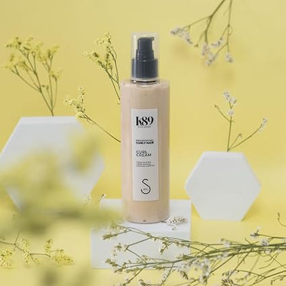 K89 - Professional Curly Hair Curl Cream Crema Definidora de Rizos con Aceite de Argán 250 ml - Define Rizos y Ondas sin Rigidez - Método Curly