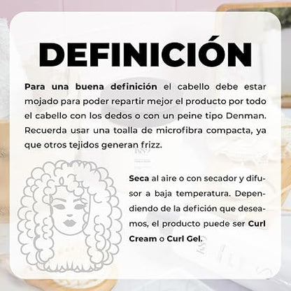 K89 - Professional Curly Hair Curl Cream Crema Definidora de Rizos con Aceite de Argán 250 ml - Define Rizos y Ondas sin Rigidez - Método Curly