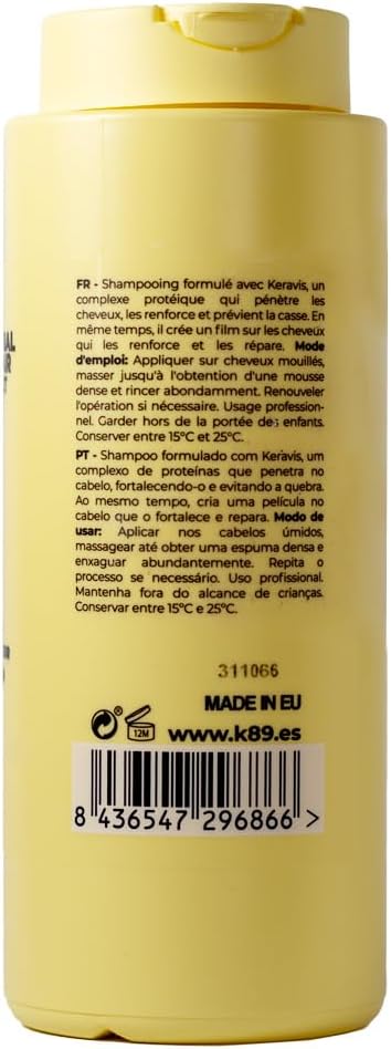 K89 - Sweet Care Repair Shampoo Champú Reconstructor con Proteínas Keravis 330ml - Repara el Cabello Dañado por Tinte, Decoloración y Plancha