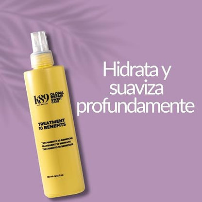 K89 - Sweet Care Global Repair Tratamiento Reparador 10 Beneficios en Spray sin Aclarado 250 ml - Reconstruye el Cabello Dañado con Proteínas Keravis