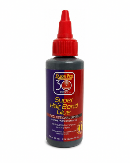 SALON PRO - 30 Sec Super Hair Bond Glue Pegamento para Extensiones y Pelucas 60 ml - Fijación Perfecta en 30 Segundos - Cabello Natural y Sintético