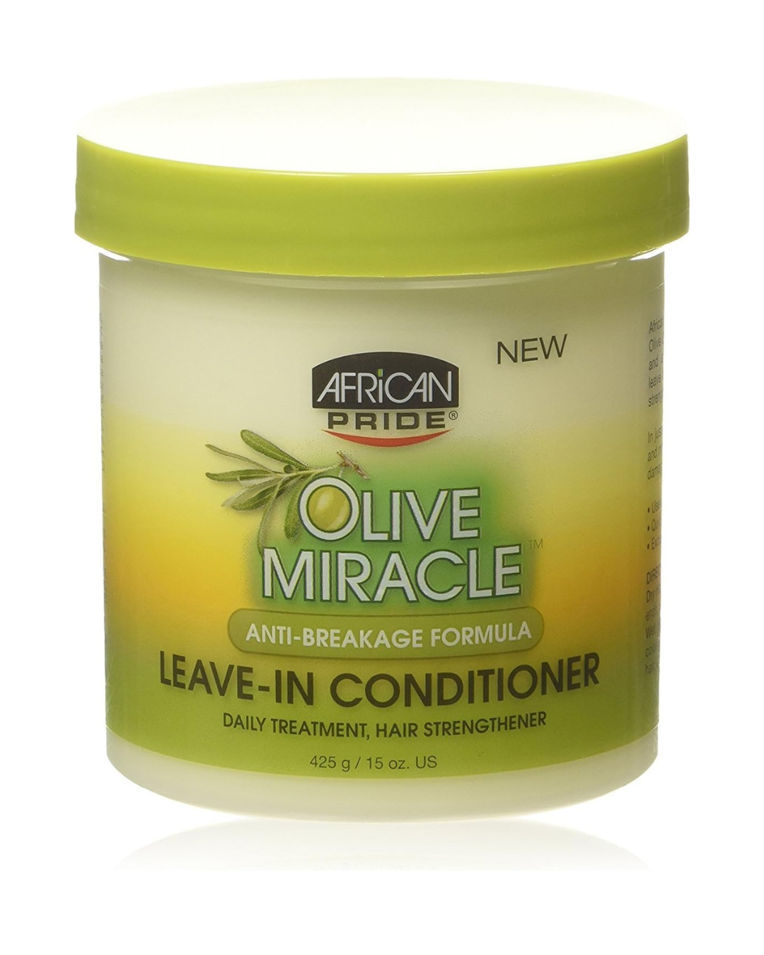 African Pride Olive Miracle Leave‑In Conditioner – Tratamiento Sin Aclarado 15 oz / 425 g