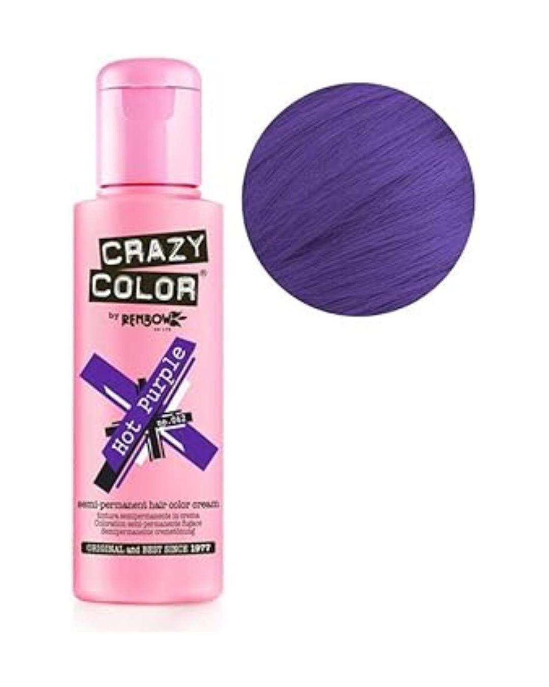 Crazy Color Hot Purple Nº 62 – Tinte Semipermanente 100 ml