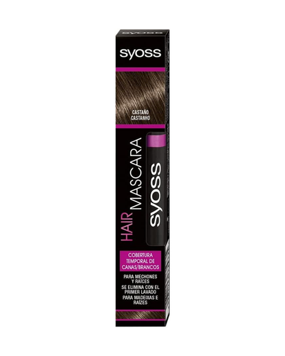 SYOSS Hair Mascara 16 ml – Cepillo Retoca Raíces & Mechones Canosos (Máscara de Coloración Temporal)