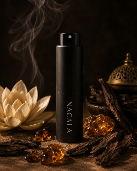 Ambientador de coche 20ml NACALA - Black Oud - Aroma Amaderado Especiado con Pachulí - Fragancia de Lujo para Despachos, Oficinas y Hoteles