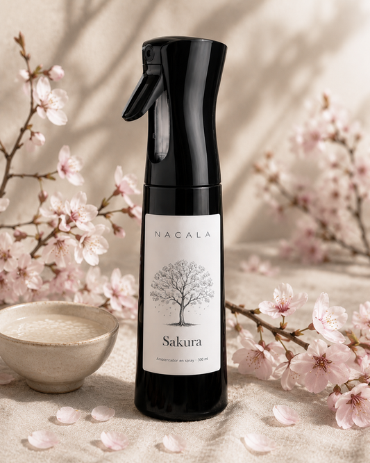 Ambientador Spray 300ml NACALA - Sakura - Aroma Sensual a Flor de Cerezo y Vainilla - Floral Cálido para Dormitorio y Centros de Belleza