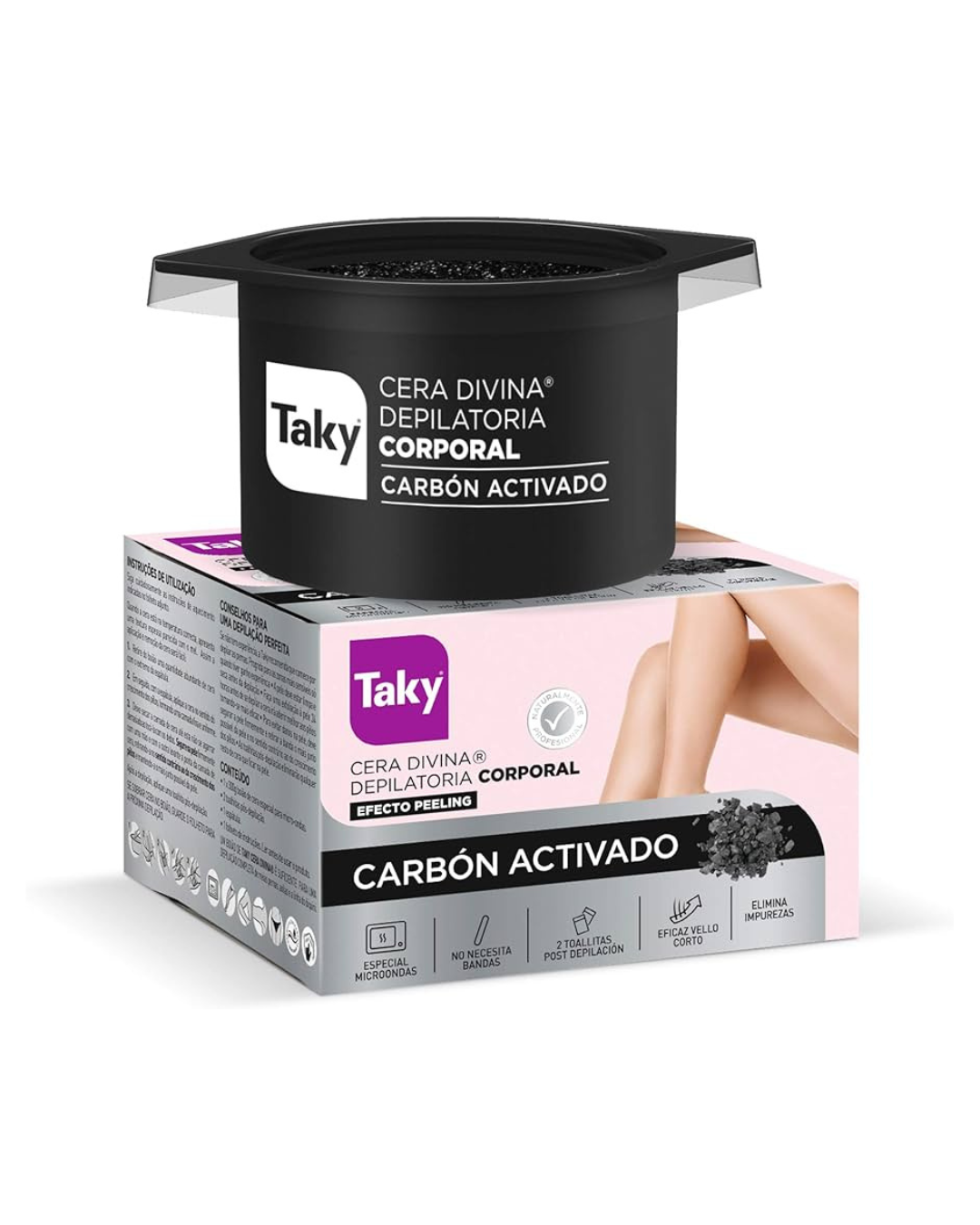 TAKY cera depilatoria corporal con carbón activado tarro 300 gr