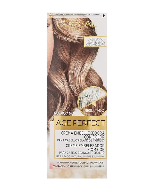 L'Oreal Paris Age Perfect Crema Embellecedora con Color, Tono Castaño