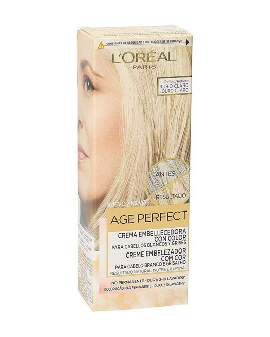 L'Oreal Paris Age Perfect Crema Embellecedora con Color, Tono Rubio Claro