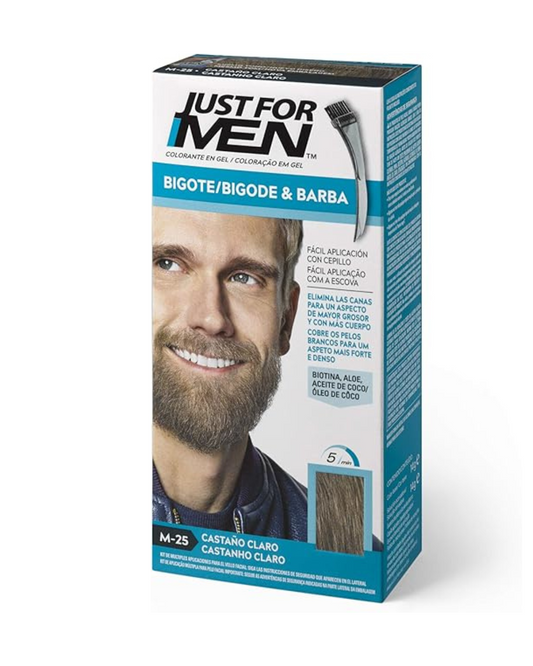 Just For Men Colorante en Gel para Barba y Bigote – Tono Castaño Claro M-25