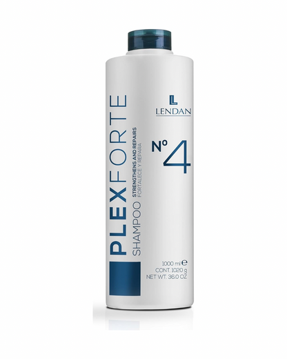 LENDAN - Plex Forte Nº4 Champú Reparador y Fortalecedor 1000 ml - Elimina Restos del Tinte y Normaliza el pH - Cabello Dañado, Teñido y Decolorado