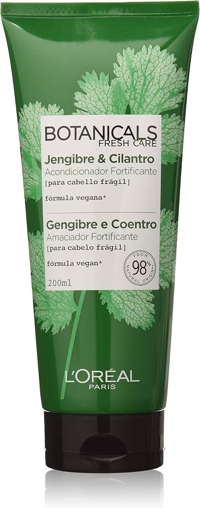 L'Oreal Paris Botanicals Crema Suavizante, Fuente de fuerza para cabellos frágiles, jengibre y cilantro - 200 ml