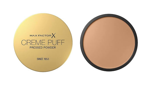 MAX FACTOR - Crème Puff Polvo Compacto Prensado 14 g - Acabado Mate y Aterciopelado - Cobertura Media Modulable y Control de Brillos - Multiusos como Polvo o Base