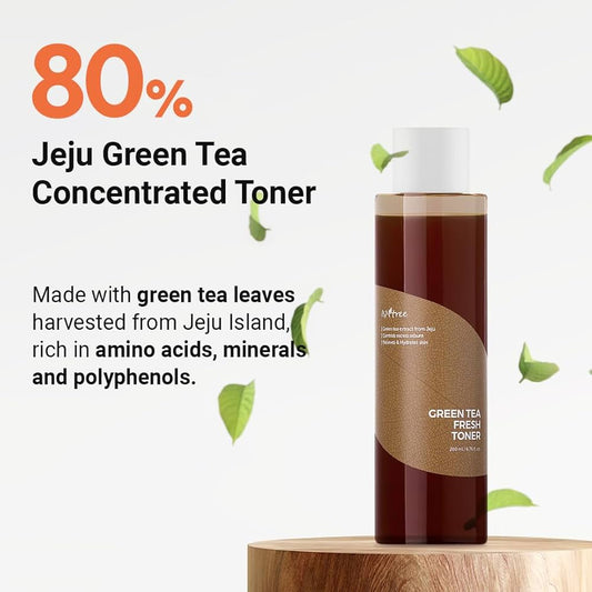 ISNTREE Green Tea Fresh Toner – tónico facial equilibrante con 80 % de extracto de té verde de la isla Jeju