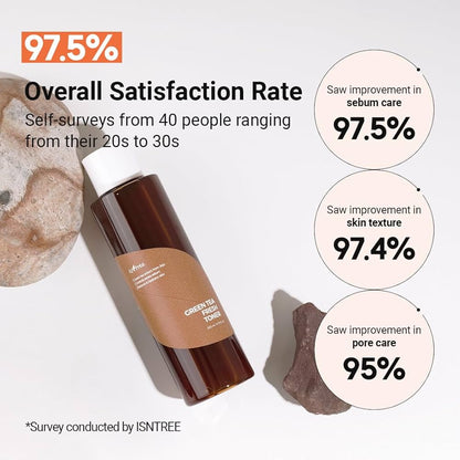 ISNTREE Green Tea Fresh Toner – tónico facial equilibrante con 80 % de extracto de té verde de la isla Jeju