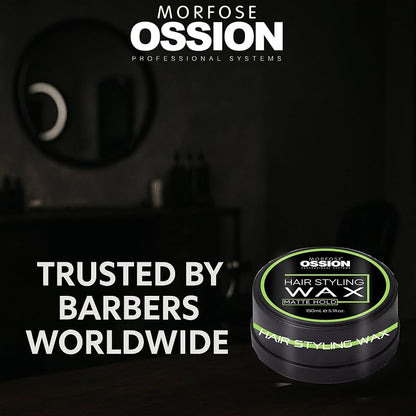 Morfose Ossion Premium Barber Line - Cera para peinar el cabello (150 ml)