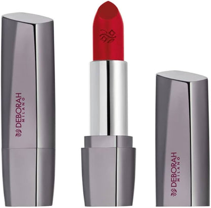Deborah Milano Red Long Lasting Lipstick – Pintalabios larga duración con aroma frutal