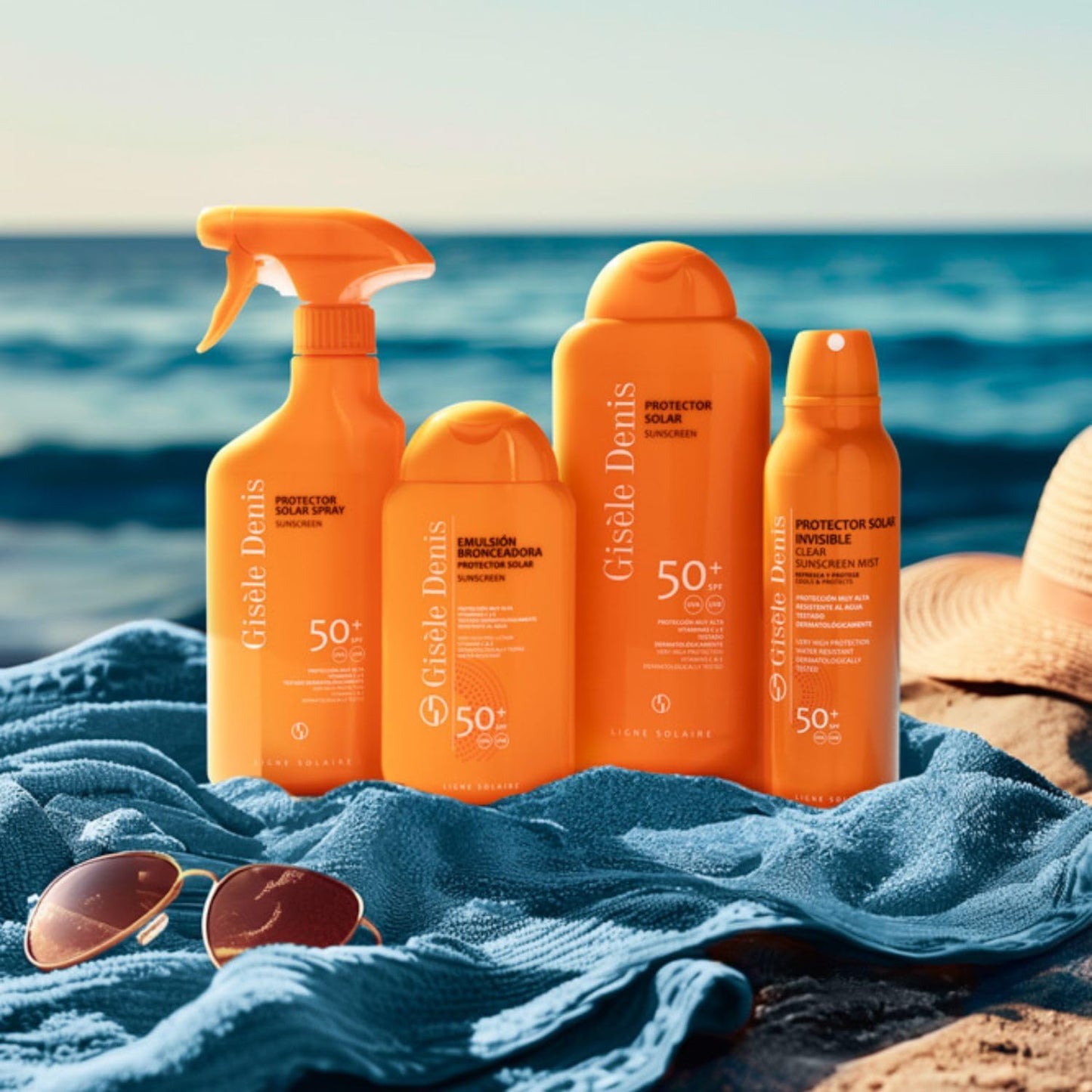 GISÈLE DENIS - Protector Solar en Spray, 300 ml, Protección FPS15, Emulsión Bronceadora, Cuidado de Piel, Crema Solar, Hidrata la Piel, Resistente al Agua, para Uso Diario, Previene Manchas y Arrugas