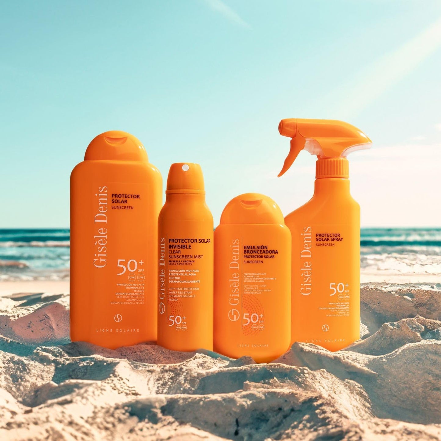 GISÈLE DENIS - Protector Solar en Spray, 300 ml, Protección FPS15, Emulsión Bronceadora, Cuidado de Piel, Crema Solar, Hidrata la Piel, Resistente al Agua, para Uso Diario, Previene Manchas y Arrugas