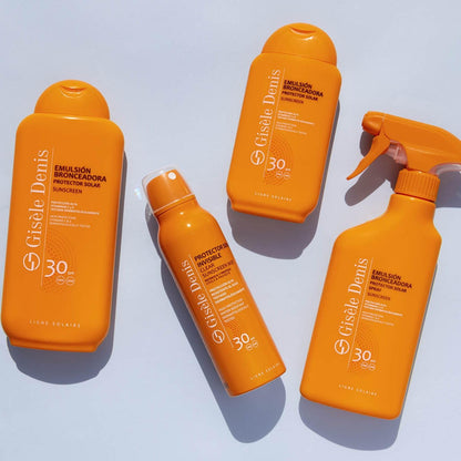 GISÈLE DENIS - Protector Solar en Spray, 300 ml, Protección FPS15, Emulsión Bronceadora, Cuidado de Piel, Crema Solar, Hidrata la Piel, Resistente al Agua, para Uso Diario, Previene Manchas y Arrugas