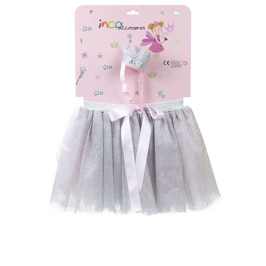 INCA - Bebé y Niños - TUTÚ PLATEADO Y CINTA CON CORONA LOTE