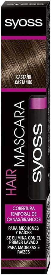 SYOSS Hair Mascara 16 ml – Cepillo Retoca Raíces & Mechones Canosos (Máscara de Coloración Temporal)