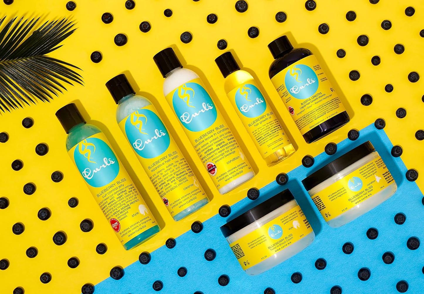CURLS - Blueberry Bliss Control Jelly Gel Definidor de Rizos con Arándano, Argán y Ricino 236 ml - Define con Fijación Media sin Frizz - Rizado y Afro