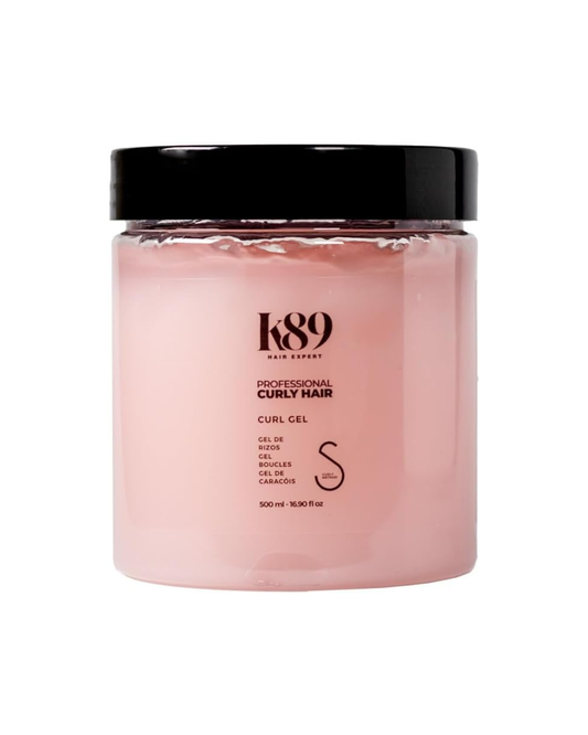 K89 - Curly Hair Curl Gel Definidor de Rizos con Aceite de Argán 500 ml - Alta Fijación y Efecto Cast 48 h - Método Curly, Sin Siliconas ni Sulfatos
