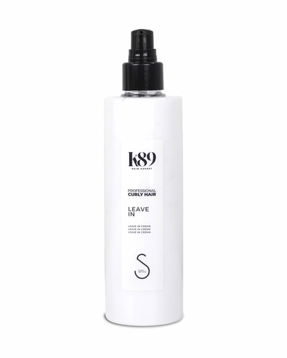 K89 - Professional Curly Hair Leave In Crema Acondicionadora sin Aclarado con Aceite de Argán 250ml - Desenreda y Sella la Hidratación - Método Curly