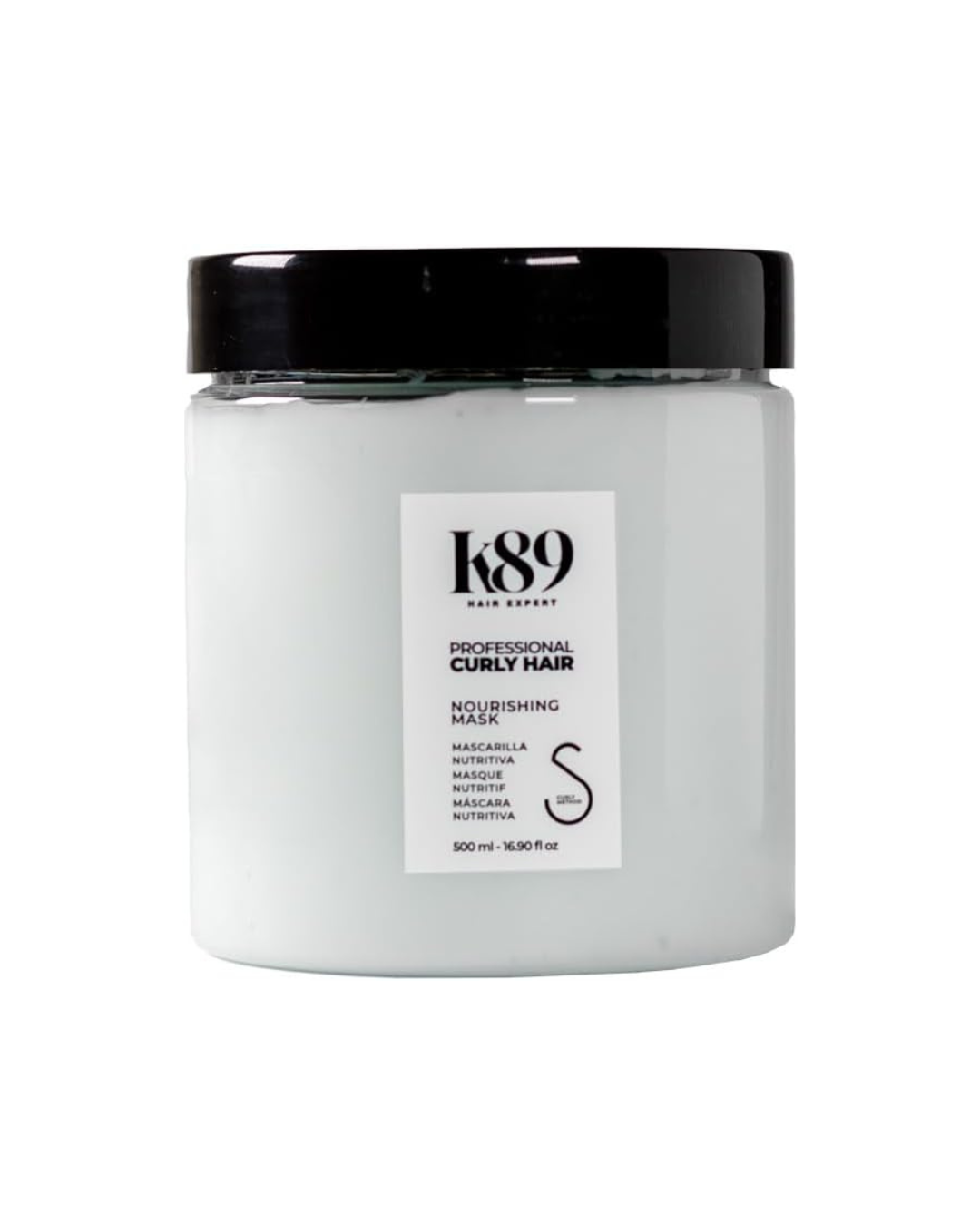 K89 - Professional Curly Hair Nourishing Mask Mascarilla Nutritiva con Argán, Coco y Aguacate 500 ml - Nutre el Rizo Dañado y Poroso - Método Curly