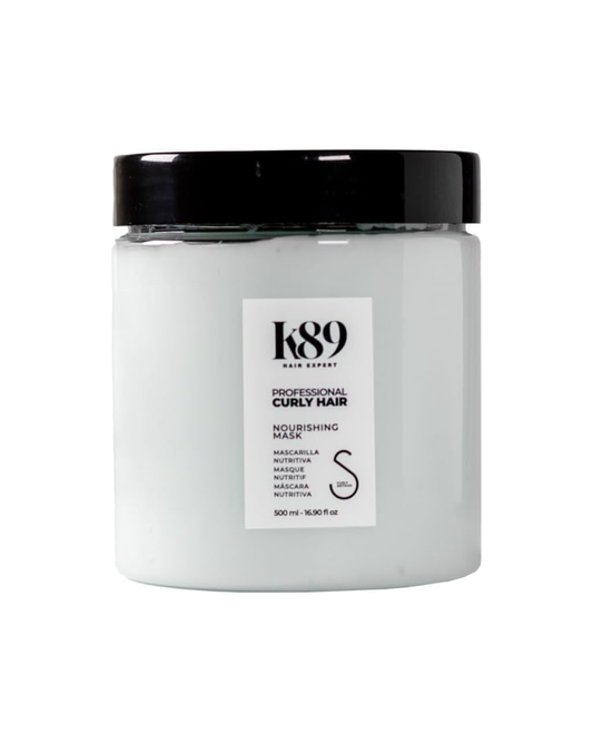K89 - Professional Curly Hair Nourishing Mask Mascarilla Nutritiva con Argán, Coco y Aguacate 500 ml - Nutre el Rizo Dañado y Poroso - Método Curly