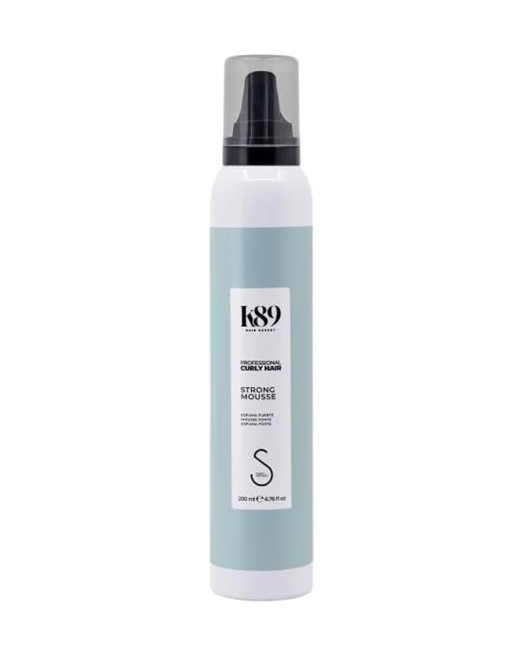 K89 - Professional Curly Hair Mousse Strong Espuma de Fijación Fuerte 200ml - Define y Da Volumen sin Apelmazar - Sin Alcohol, Apta Método Curly