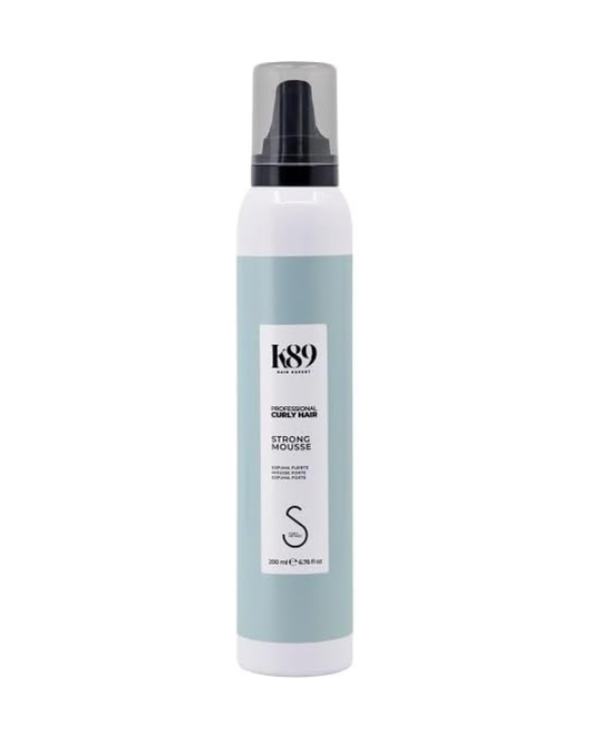K89 - Professional Curly Hair Mousse Strong Espuma de Fijación Fuerte 200 ml - Define y Da Volumen sin Apelmazar - Sin Alcohol, Apta Método Curly
