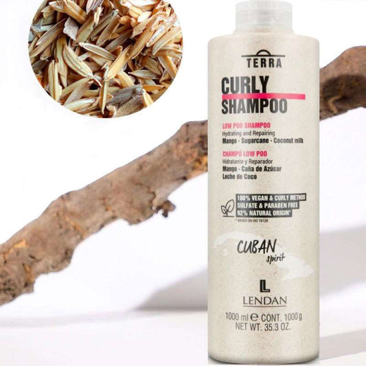 LENDAN - Terra Curly Shampoo Champú Low Poo Método Curly 1000 ml - Limpia sin Arrastrar los Aceites Naturales - Ondas, Rizos y Afro, Sin Sulfatos