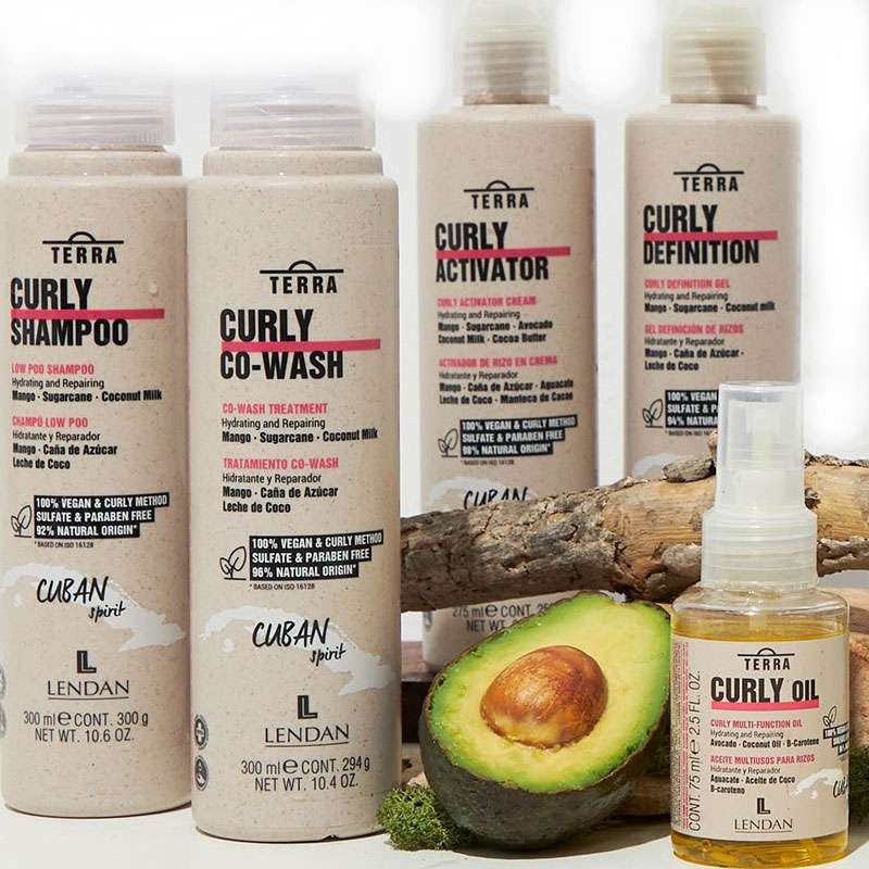 LENDAN - Terra Curly Shampoo Champú Low Poo Método Curly 1000 ml - Limpia sin Arrastrar los Aceites Naturales - Ondas, Rizos y Afro, Sin Sulfatos