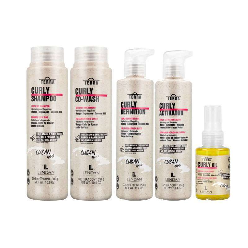 LENDAN - Terra Curly Shampoo Champú Low Poo Método Curly 1000 ml - Limpia sin Arrastrar los Aceites Naturales - Ondas, Rizos y Afro, Sin Sulfatos