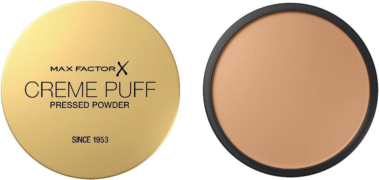 MAX FACTOR - Crème Puff Polvo Compacto Prensado 14 g - Acabado Mate y Aterciopelado - Cobertura Media Modulable y Control de Brillos - Multiusos como Polvo o Base