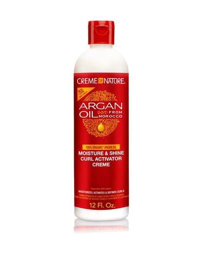 CREME OF NATURE - Argan Oil Moisture y Shine Curl Activator Crema Activadora de Rizos 354 ml - Revive el Rizo Seco y Controla el Frizz - Rizado y Afro