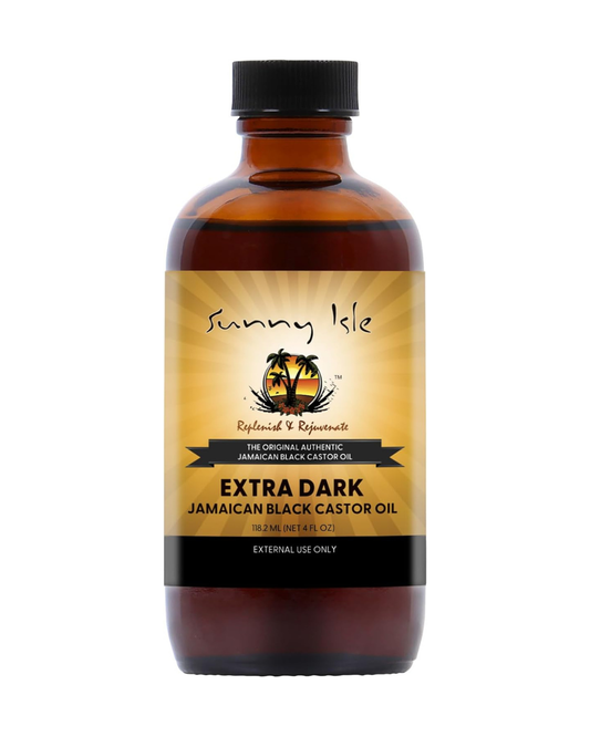 Sunny Isle Jamaican Black Castor Oil – Extra Dark (4 oz / 120 ml) | Aceite de ricino negro jamaicano para sellar hidratación y fortalecer el aspecto del cabello