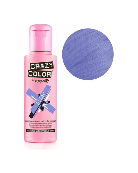 Crazy Color Tinte Semipermanente Nº 55 Lila 100 ml - Color vibrante sin amoníaco para cabello creativo