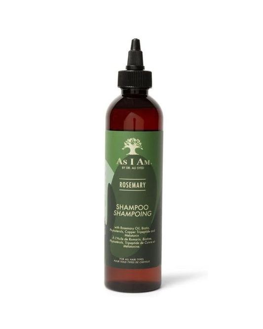 As I Am Rosemary Shampoo – Champú de romero (8 oz / 237 ml) | Limpieza suave, cuero cabelludo equilibrado y cabello más fuerte