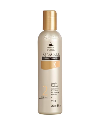 Avlon KeraCare Natural Textures Leave-In Conditioner (240 ml) - Acondicionador sin aclarado para desenredar, sellar cutícula y equilibrar el pH